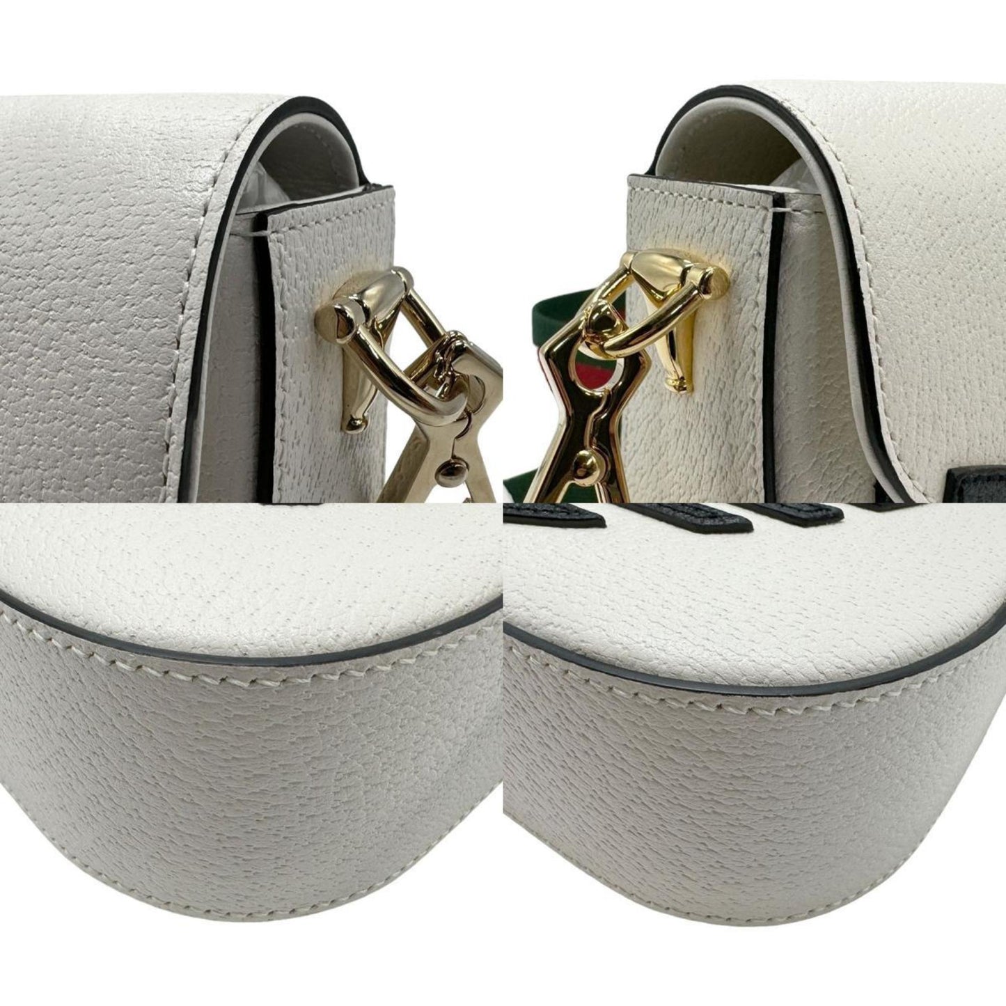 Gucci Horsebit White Leather Shoulder Bag