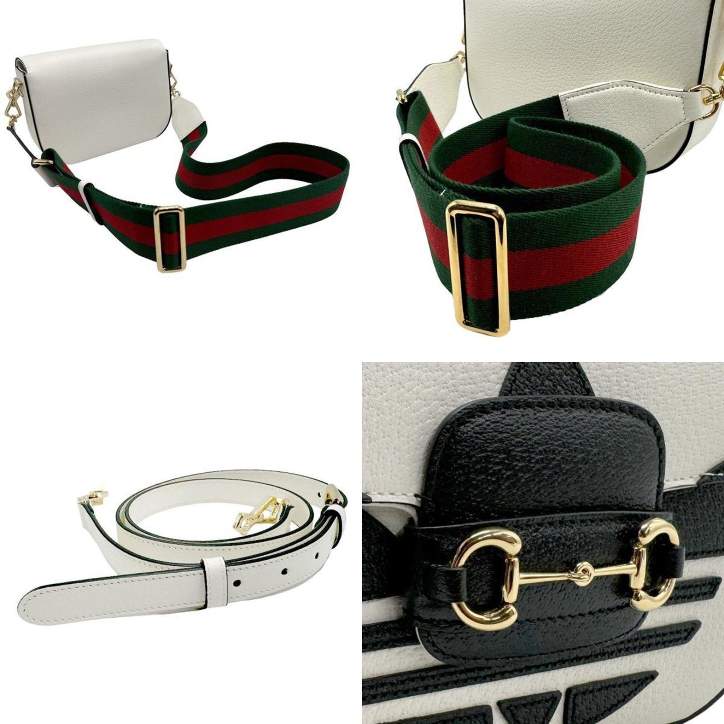 Gucci Horsebit White Leather Shoulder Bag