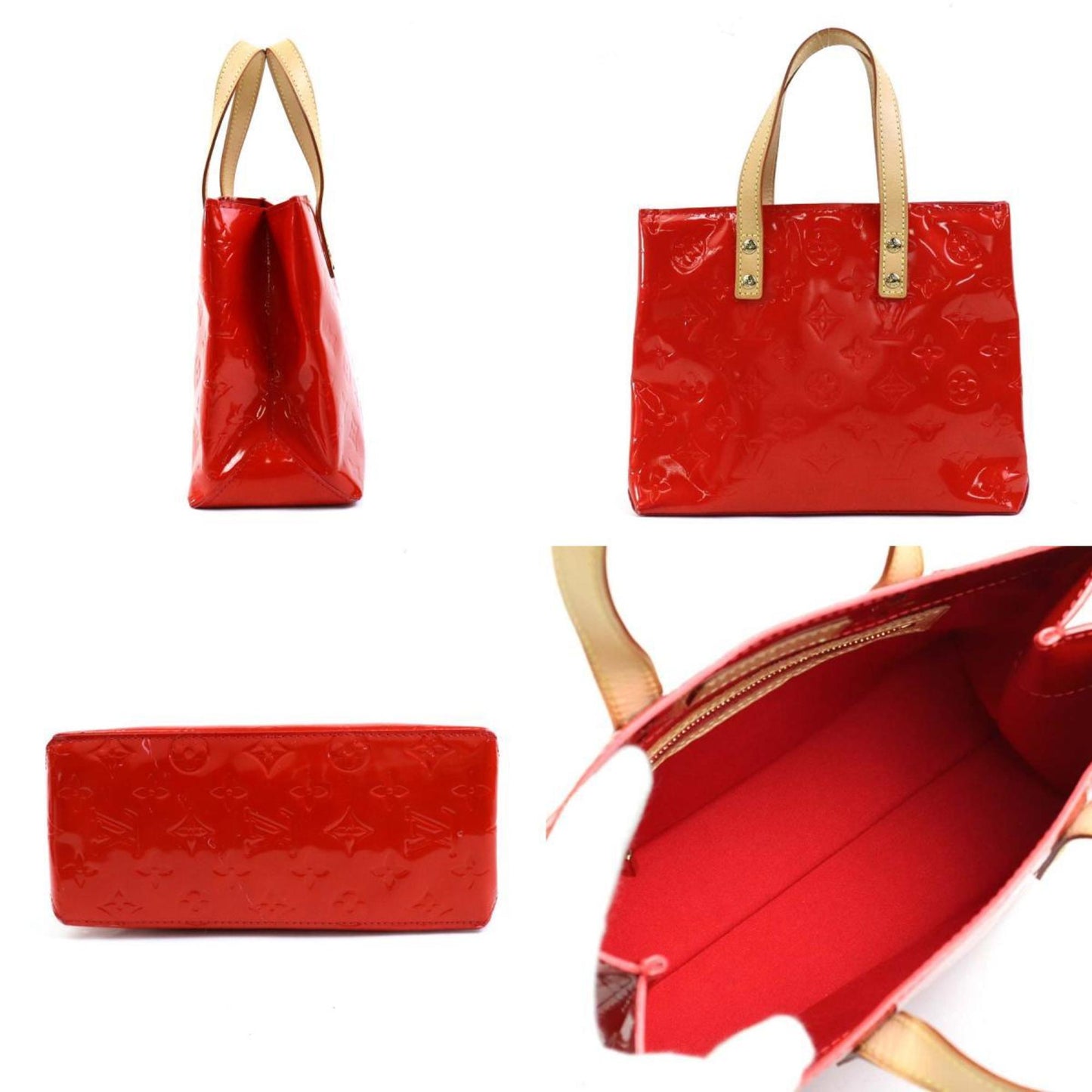 Louis Vuitton Reade Red Patent Leather Hand Bag