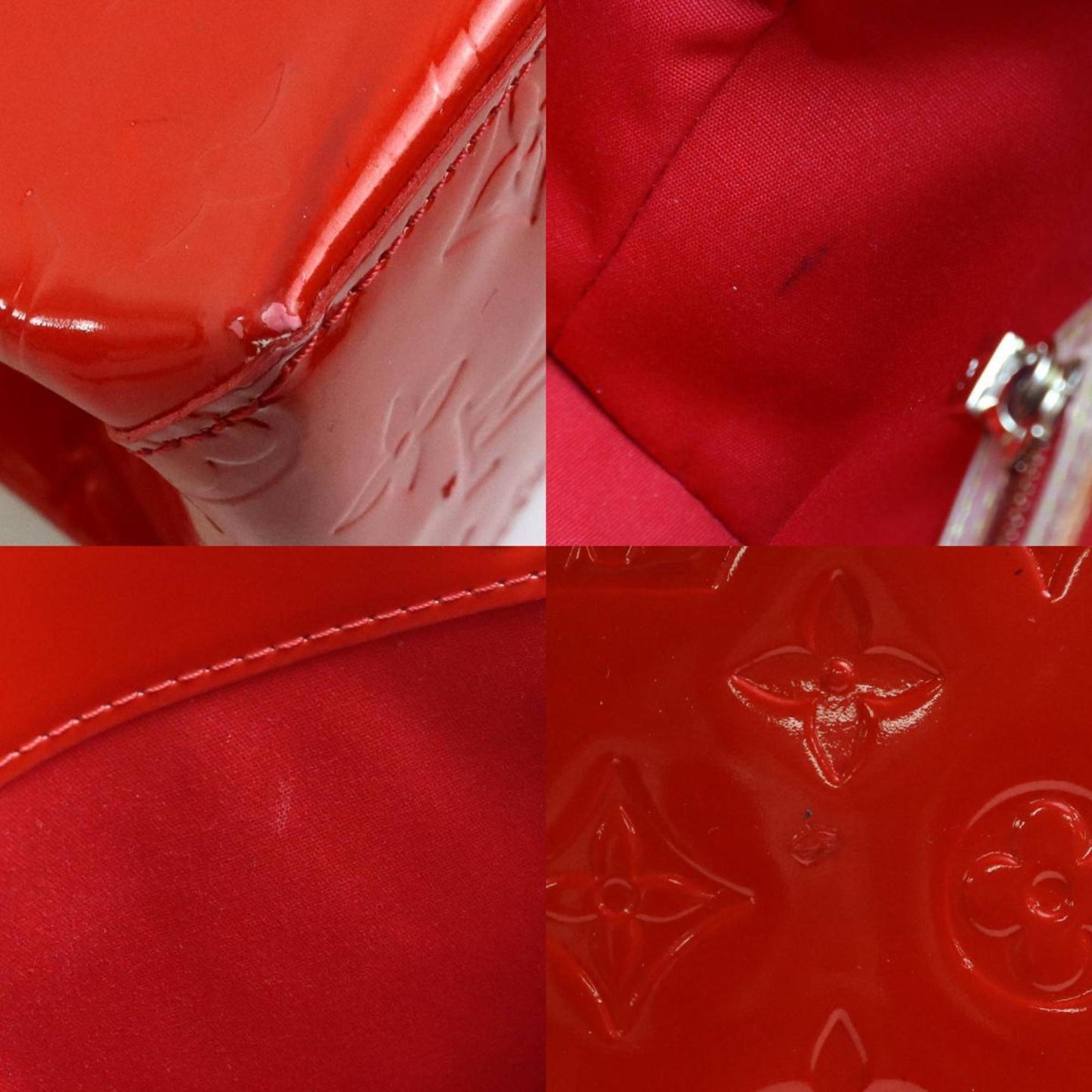 Louis Vuitton Reade Red Patent Leather Hand Bag