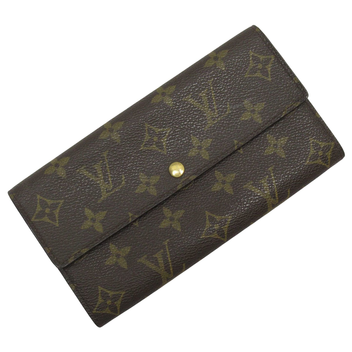 Louis Vuitton Portefeuille Sarah Brown Canvas Wallet Accessories