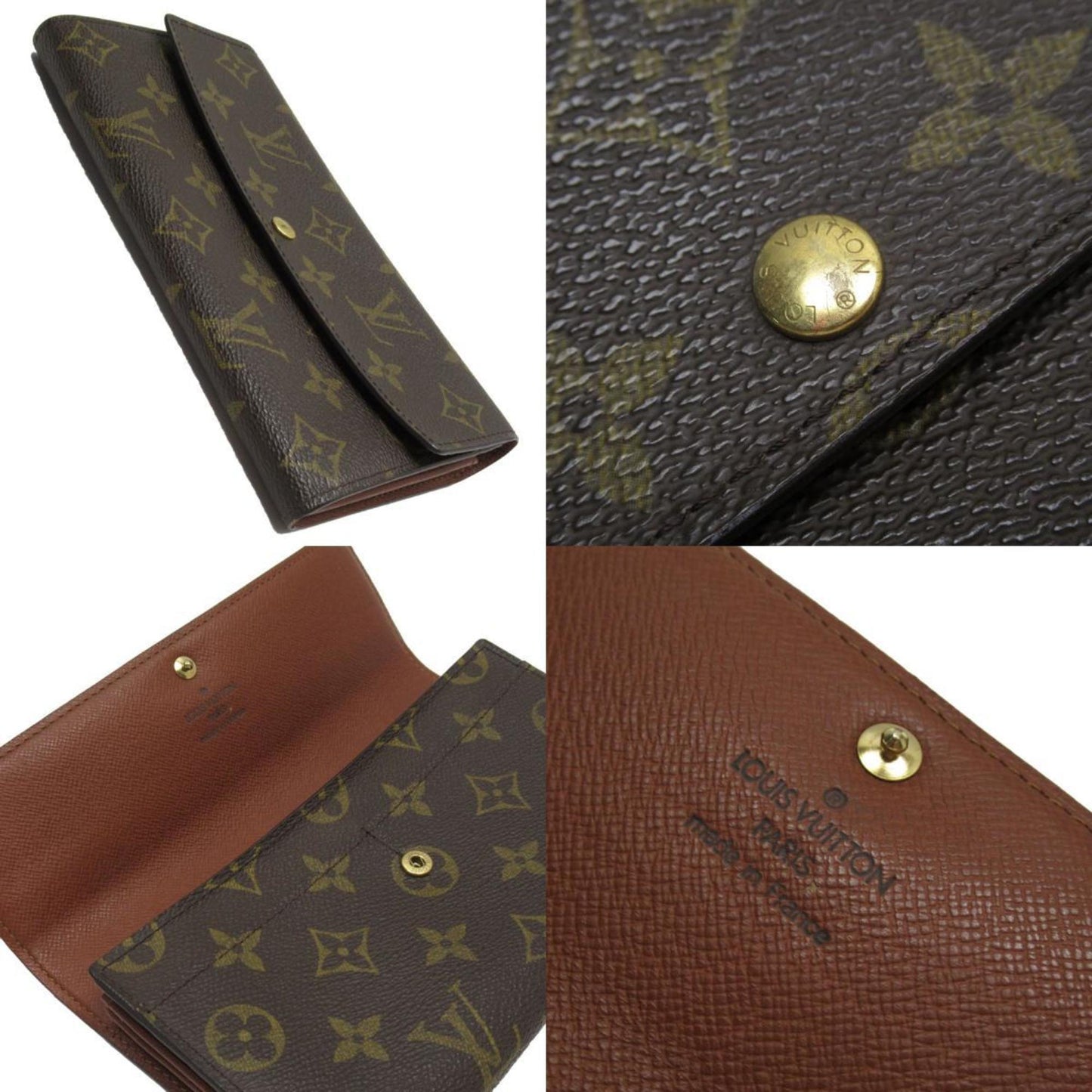 Louis Vuitton Portefeuille Sarah Brown Canvas Wallet Accessories