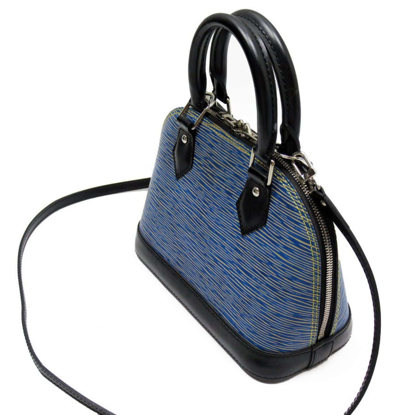 Louis Vuitton Alma BB Blue Leather Hand Bag