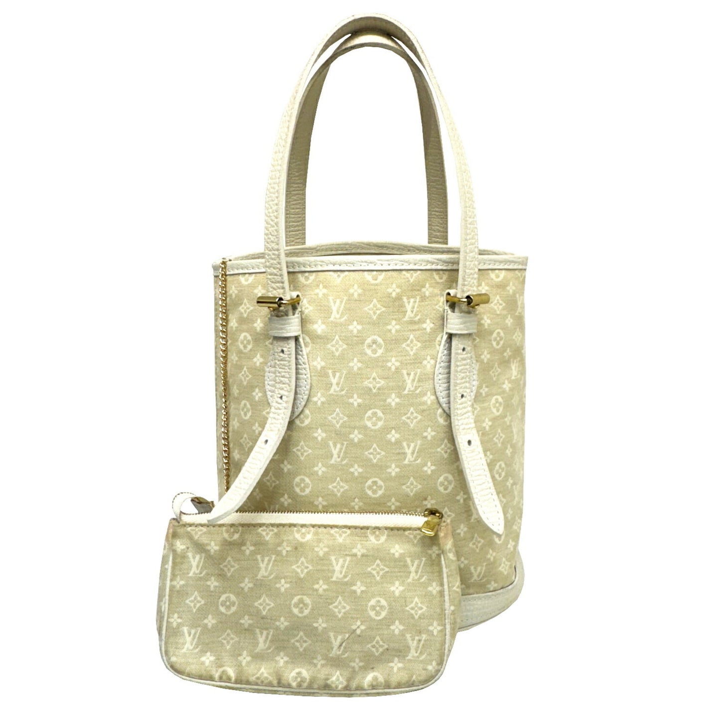 Louis Vuitton Bucket Beige Canvas Shoulder Bag