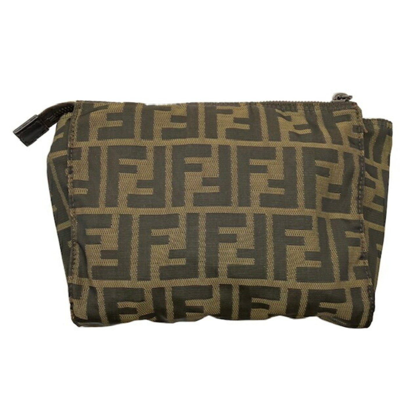 Fendi Zucca Brown Canvas Clutch Bag