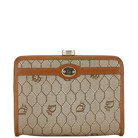 Dior Honeycomb Brown Canvas Clutch Bag