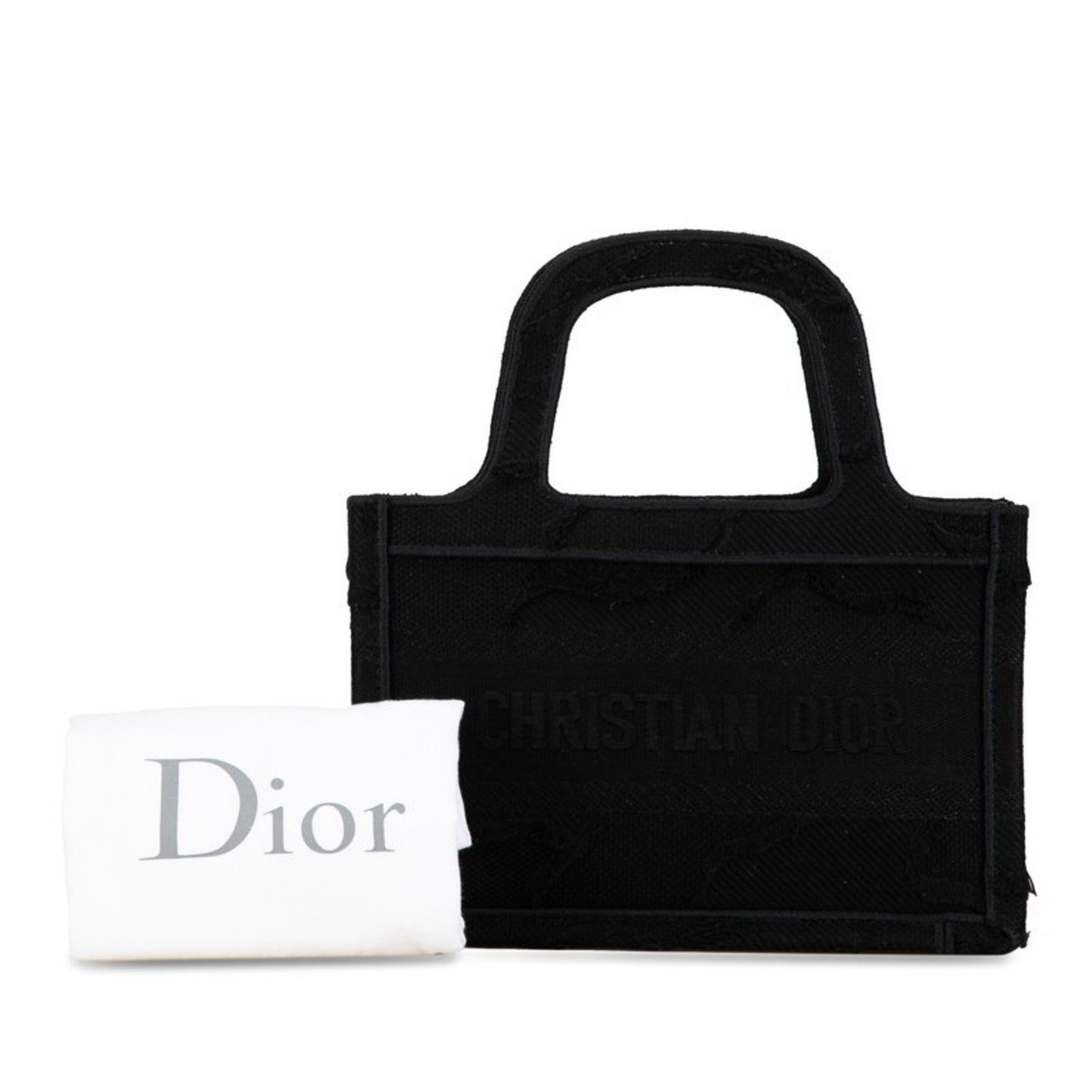 Dior Book Tote Black Canvas Hand Bag