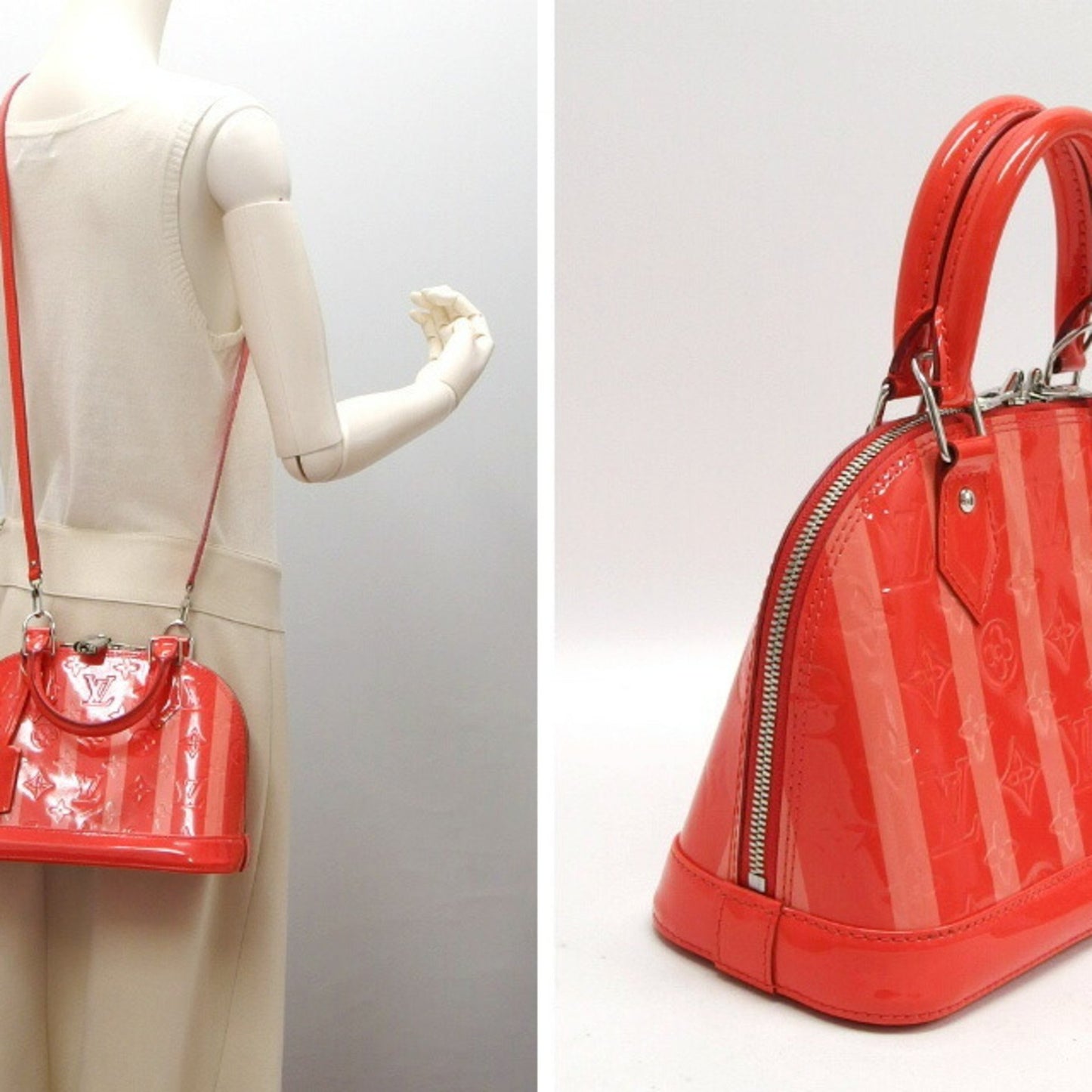 Louis Vuitton Alma BB Red Patent Leather Hand Bag