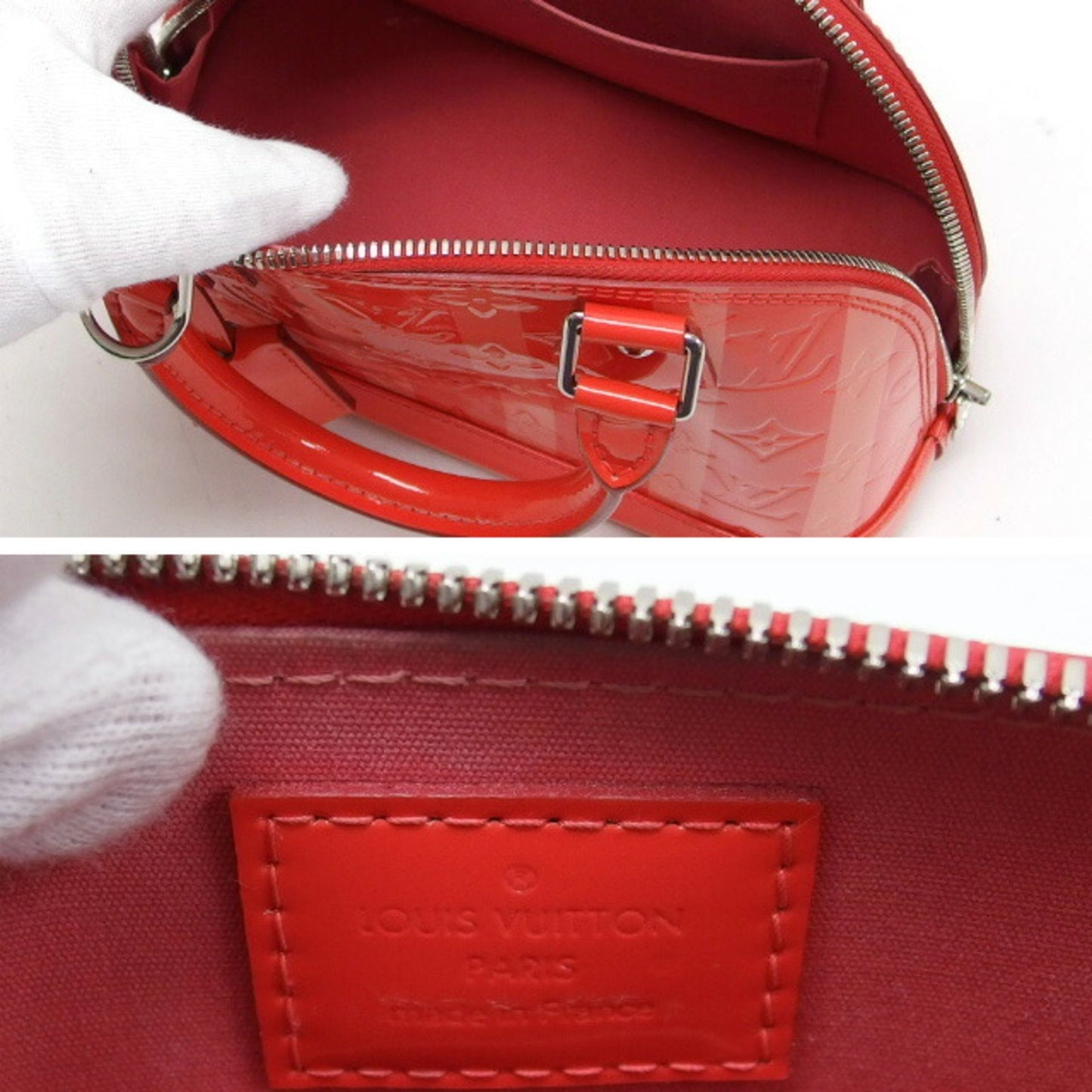 Louis Vuitton Alma BB Red Patent Leather Hand Bag