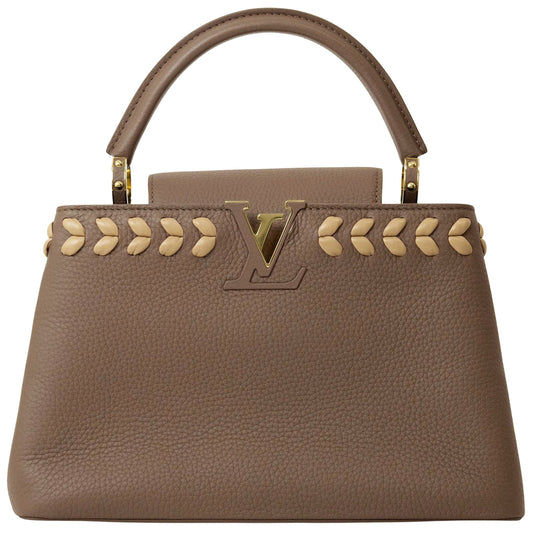 Louis Vuitton Capucines Beige Leather Hand Bag