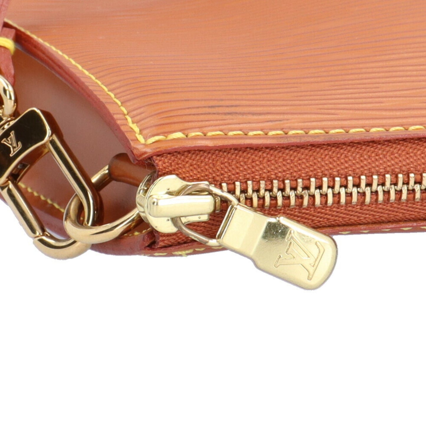 Louis Vuitton Pochette Accessoire Brown Leather Clutch Bag