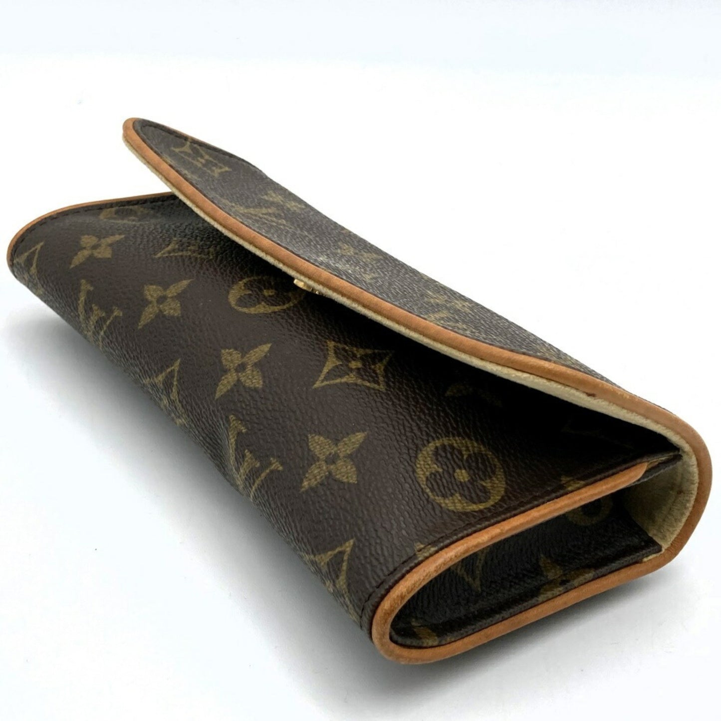 Louis Vuitton Twin Brown Canvas Clutch Bag