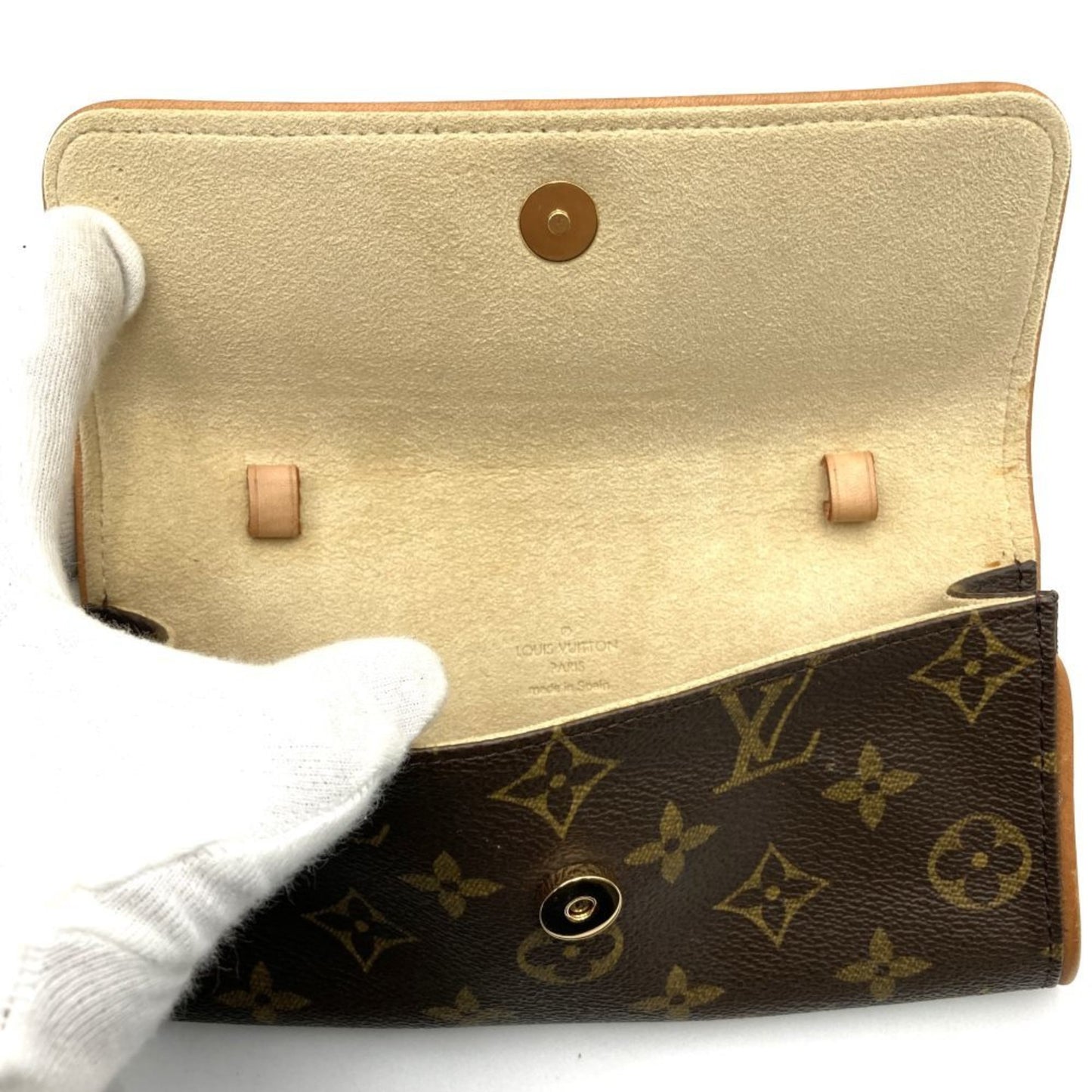 Louis Vuitton Twin Brown Canvas Clutch Bag