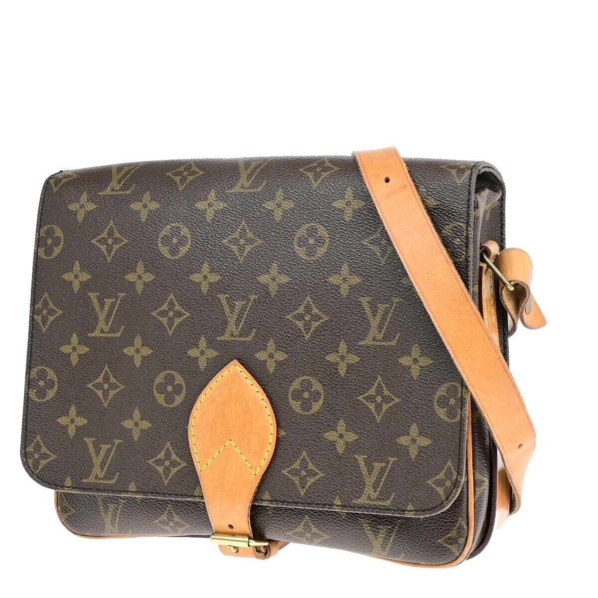 Louis Vuitton Cartouchiere Brown Canvas Shoulder Bag