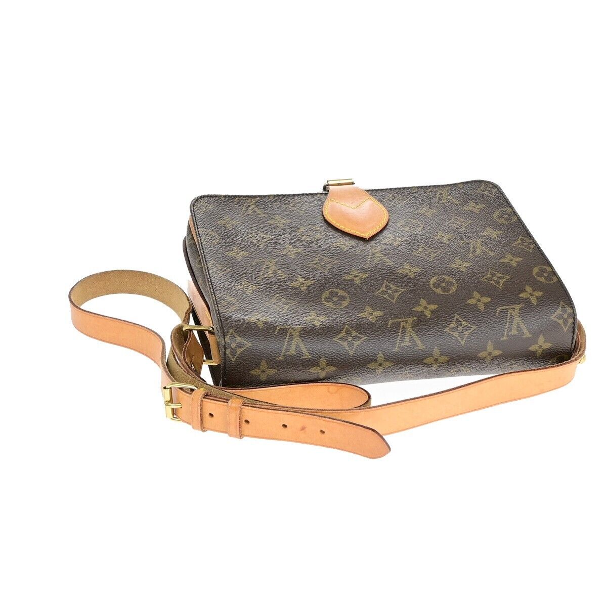 Louis Vuitton Cartouchiere Brown Canvas Shoulder Bag