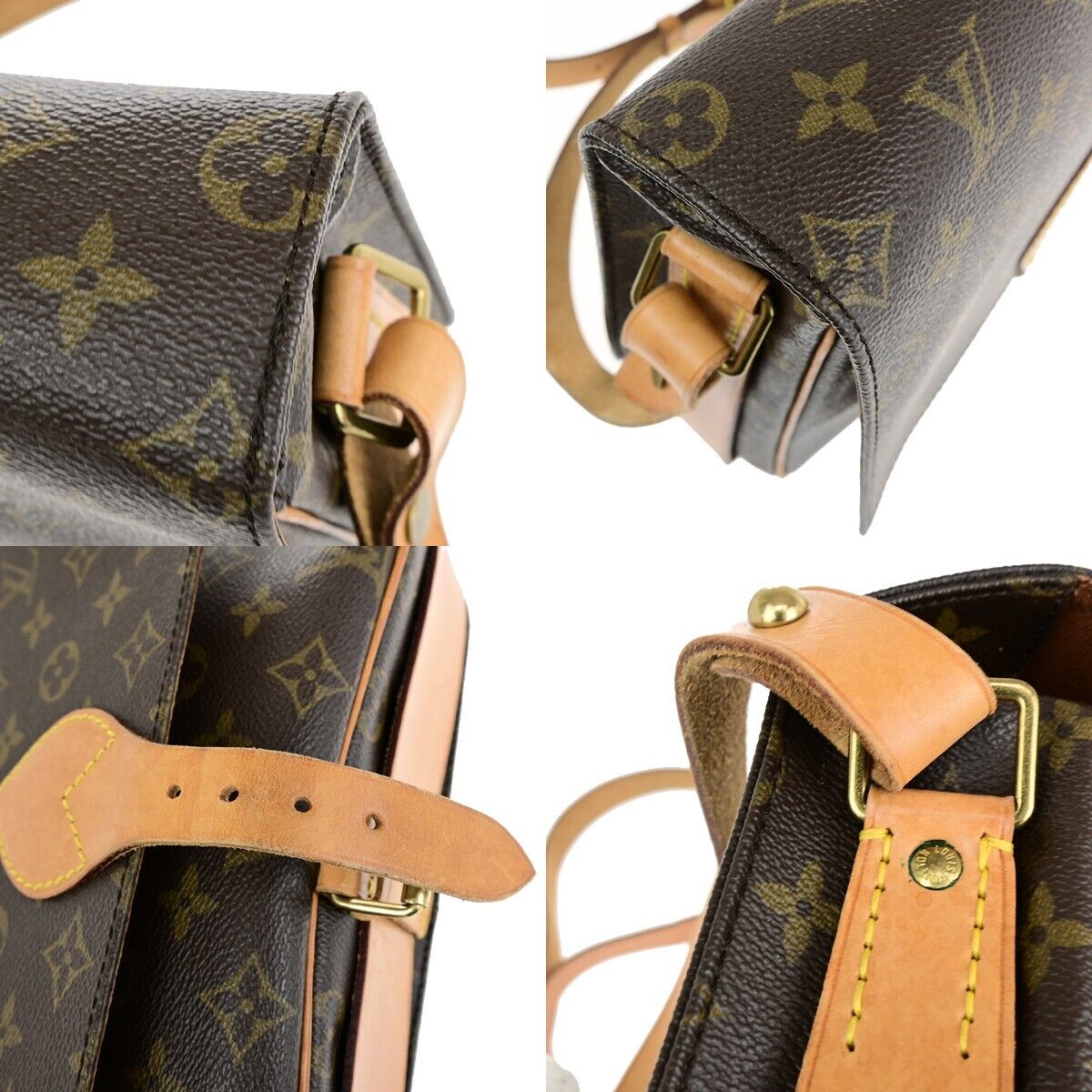 Louis Vuitton Cartouchiere Brown Canvas Shoulder Bag