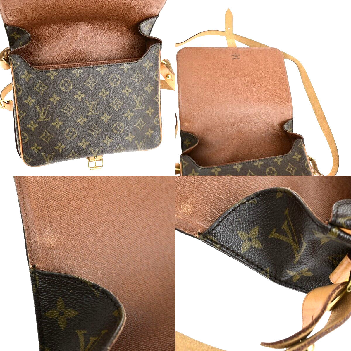 Louis Vuitton Cartouchiere Brown Canvas Shoulder Bag