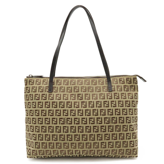 Fendi Zucchino Beige Canvas Tote Bag