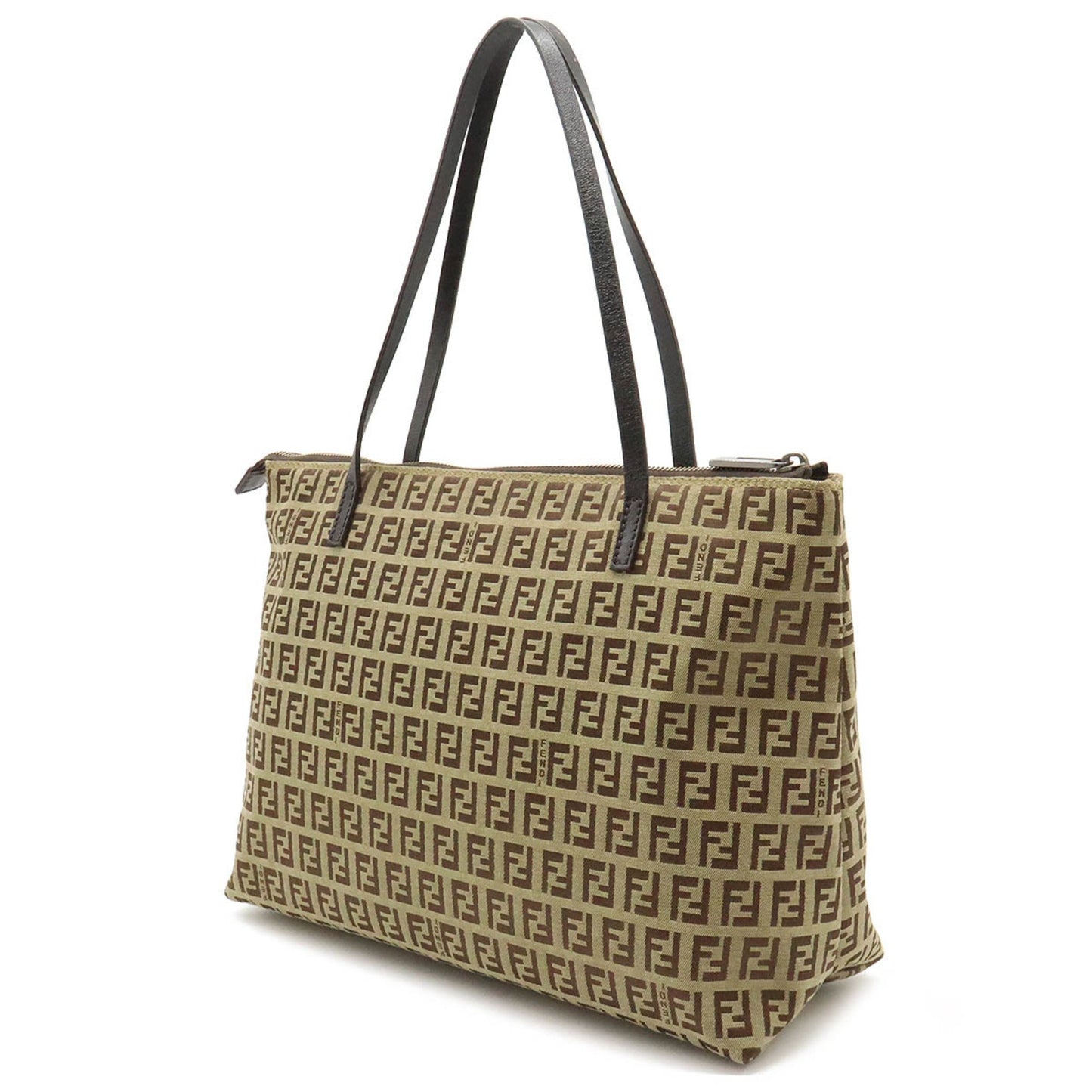 Fendi Zucchino Beige Canvas Tote Bag