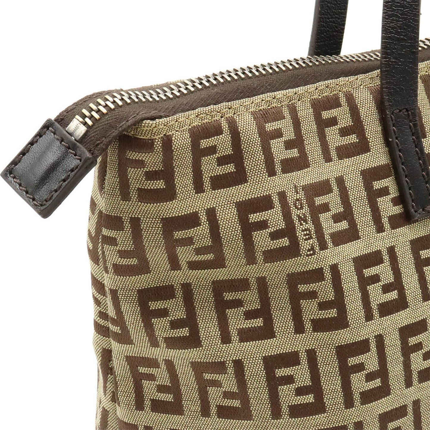 Fendi Zucchino Beige Canvas Tote Bag