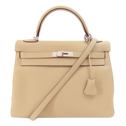 Hermès Kelly 32 Beige Leather Hand Bag