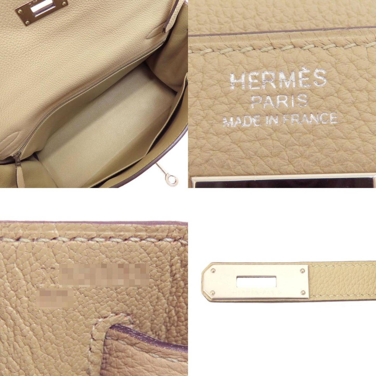 Hermès Kelly 32 Beige Leather Hand Bag