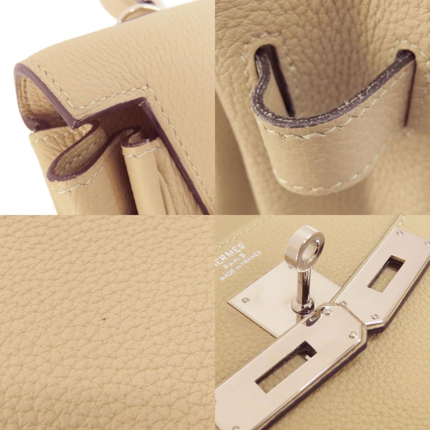 Hermès Kelly 32 Beige Leather Hand Bag