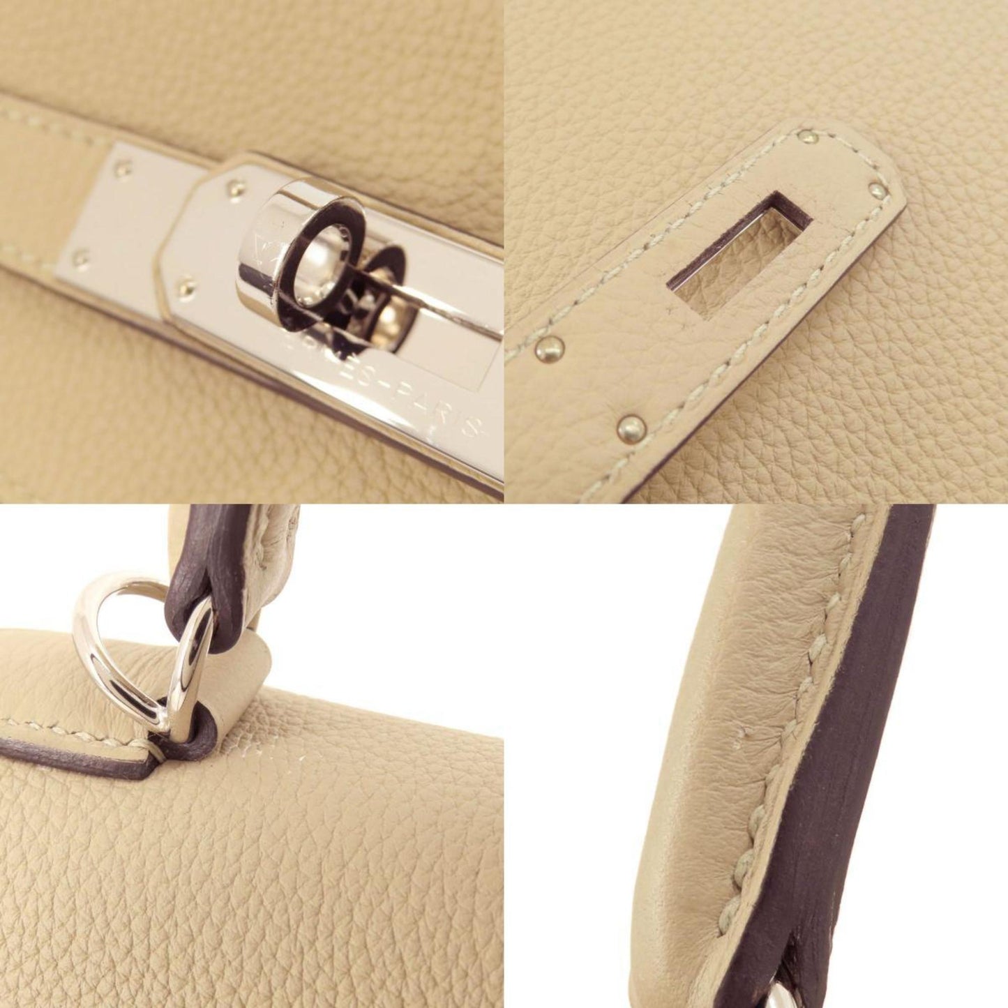 Hermès Kelly 32 Beige Leather Hand Bag