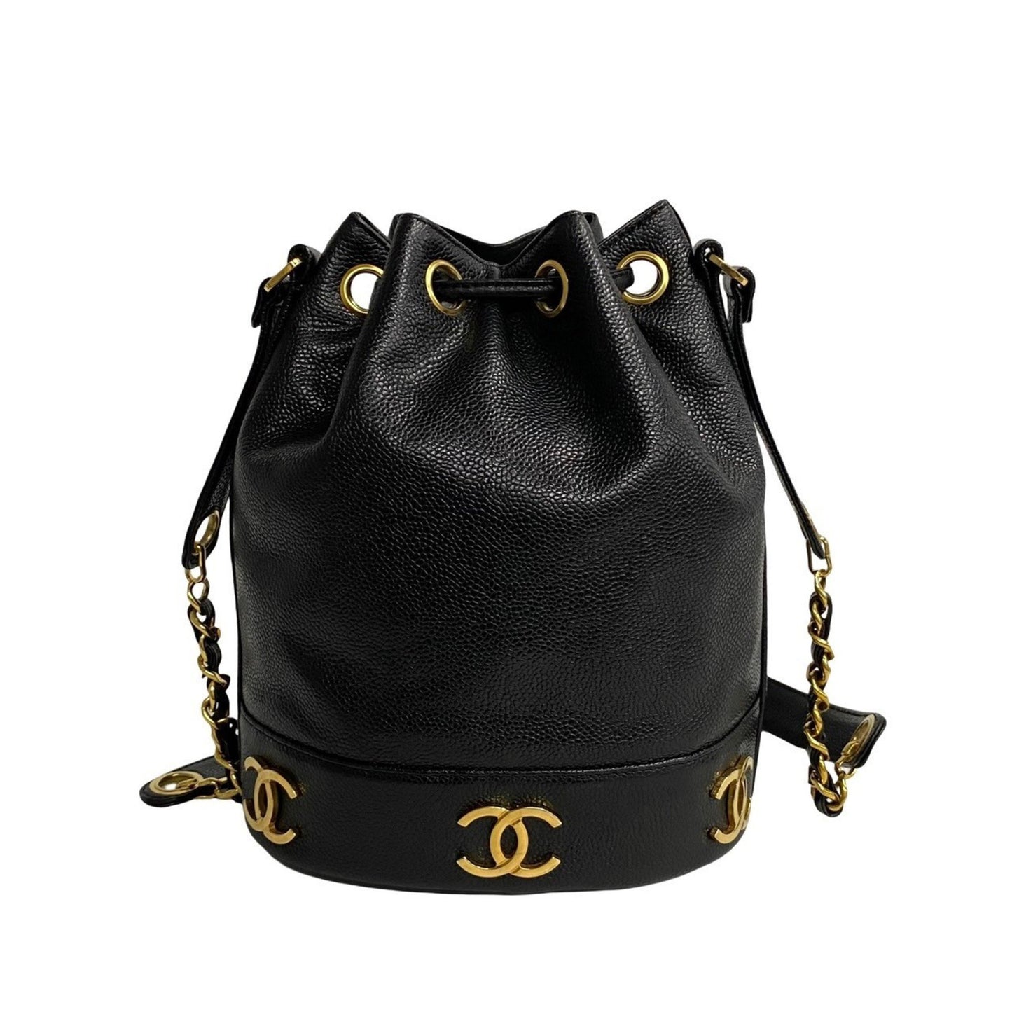 Chanel Triple coco Black Leather Shoulder Bag