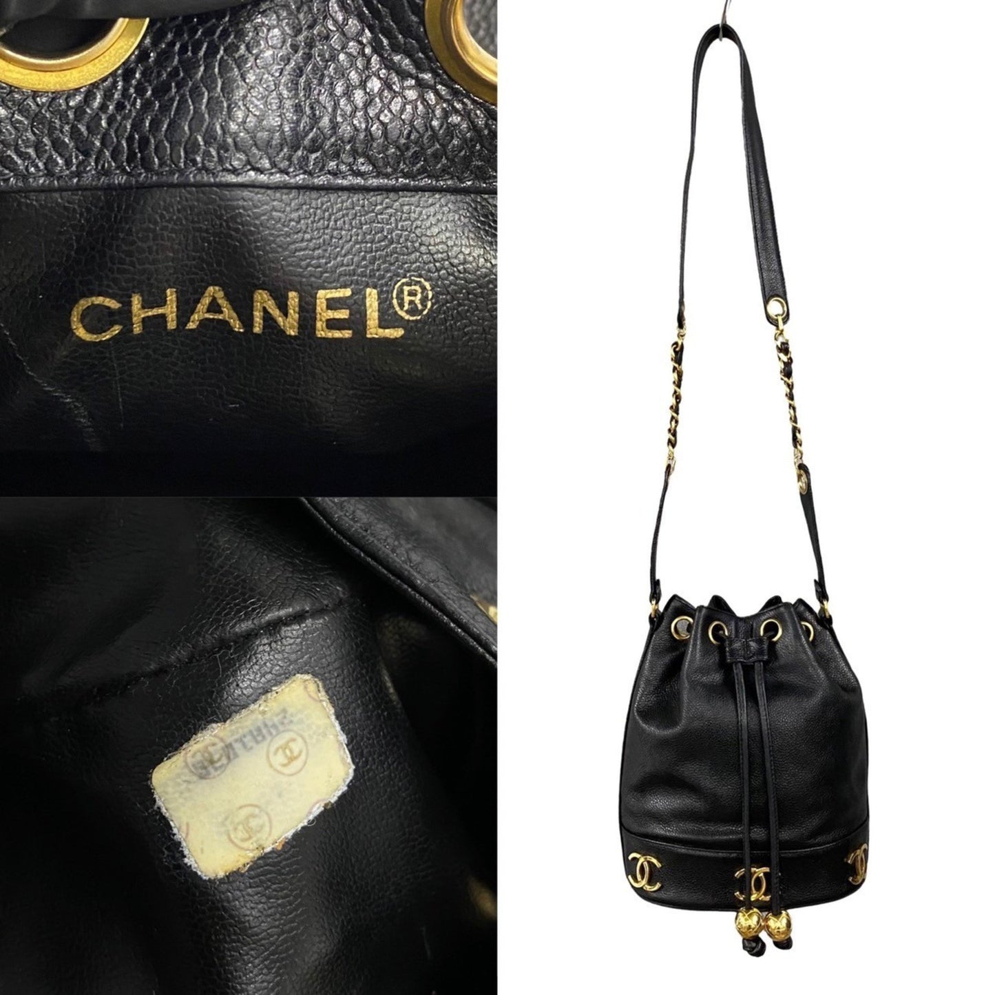 Chanel Triple coco Black Leather Shoulder Bag