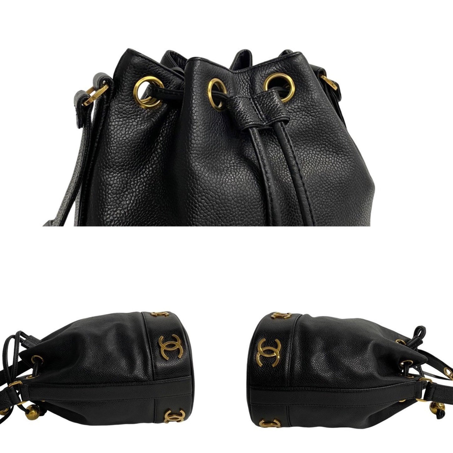 Chanel Triple coco Black Leather Shoulder Bag