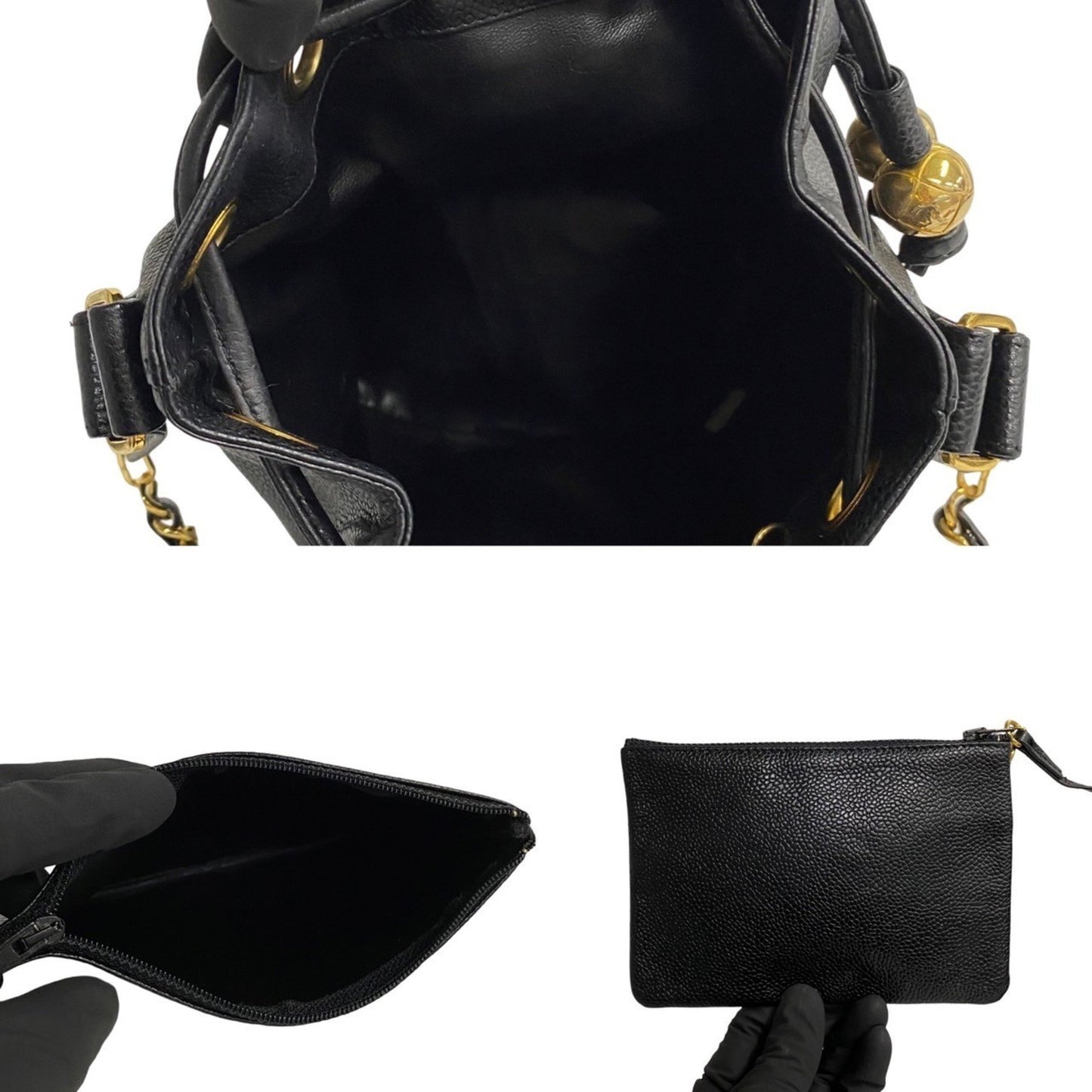 Chanel Triple coco Black Leather Shoulder Bag