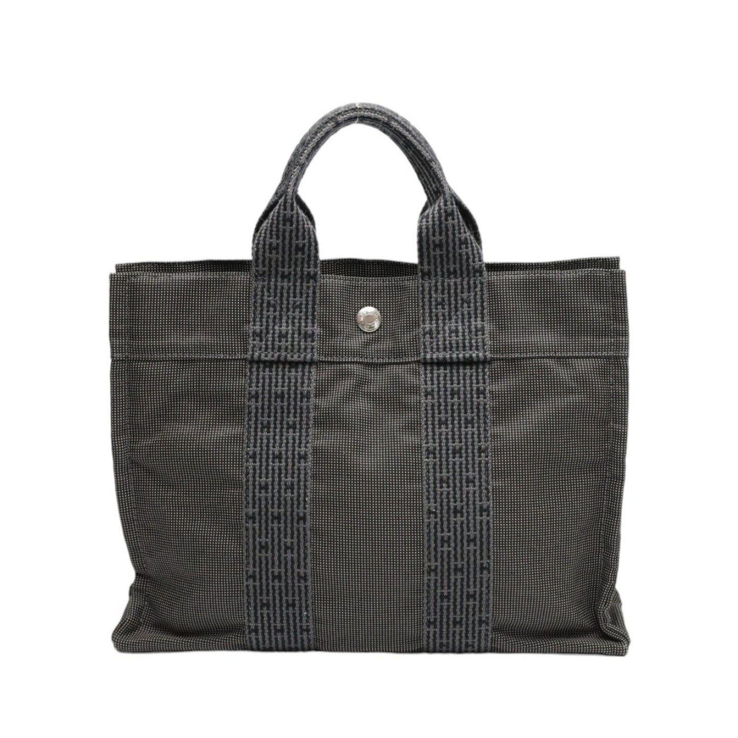 Hermès Herline Grey Canvas Hand Bag