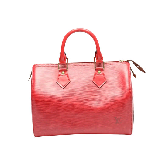 Louis Vuitton Speedy 25 Red Leather Hand Bag