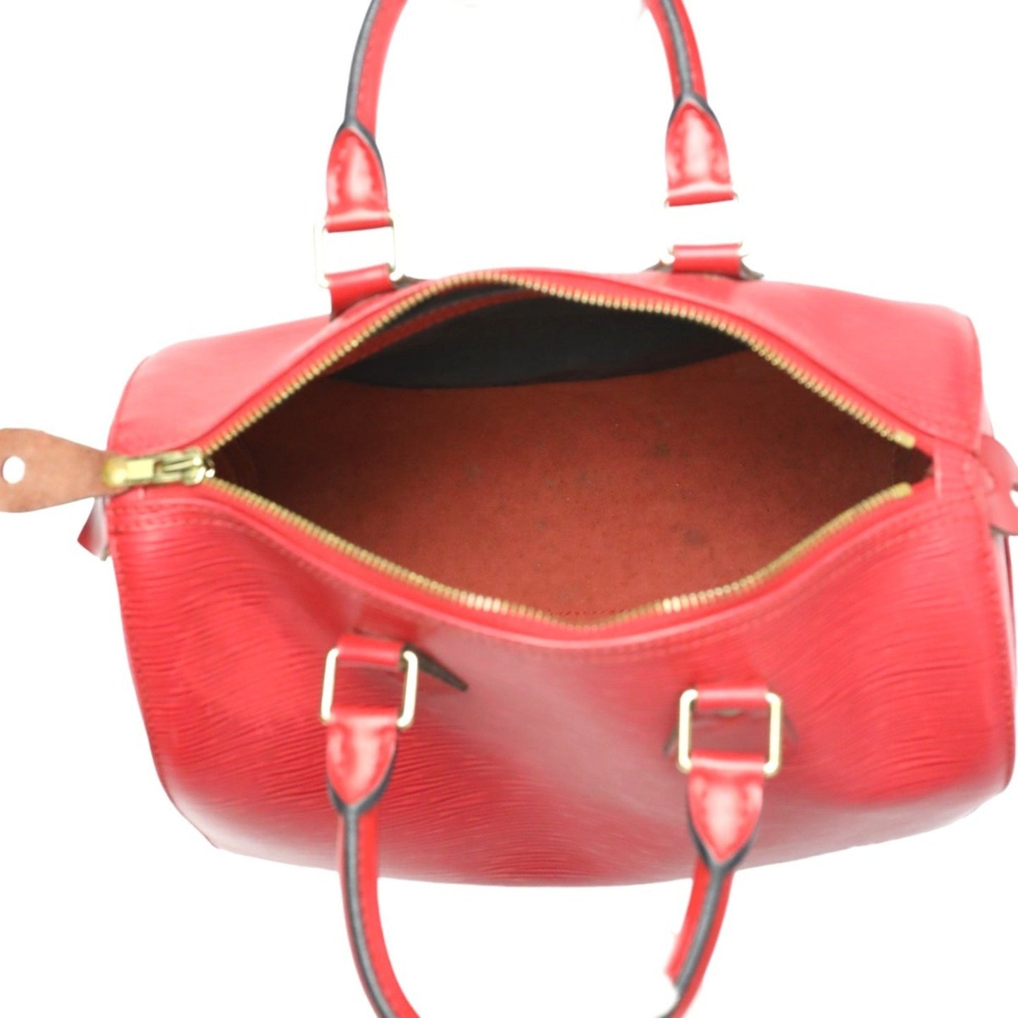 Louis Vuitton Speedy 25 Red Leather Hand Bag