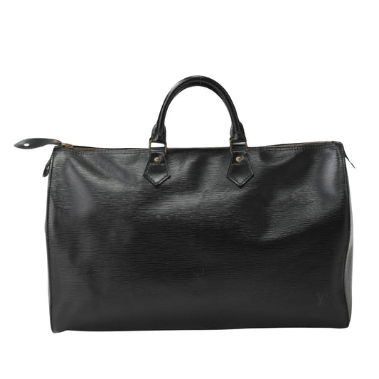 Louis Vuitton Speedy 40 Black Leather Hand Bag