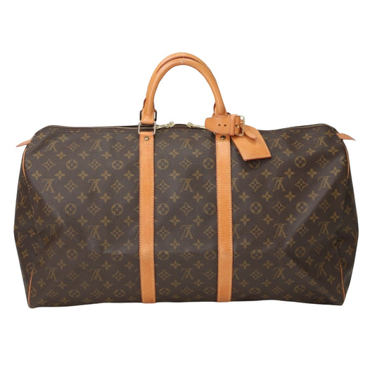 Louis Vuitton Keepall 55 Brown Canvas Travel Bag