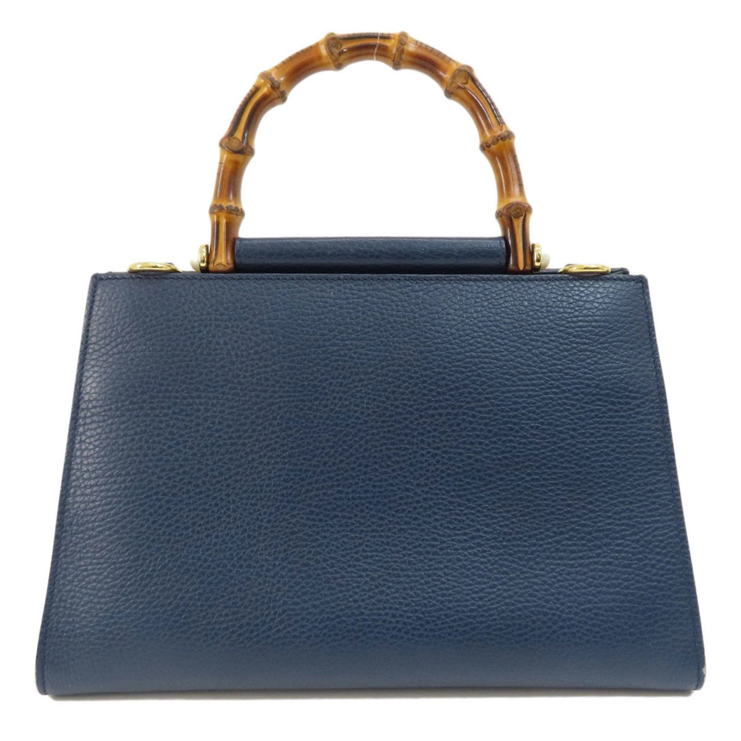 Gucci Bamboo Navy Leather Hand Bag