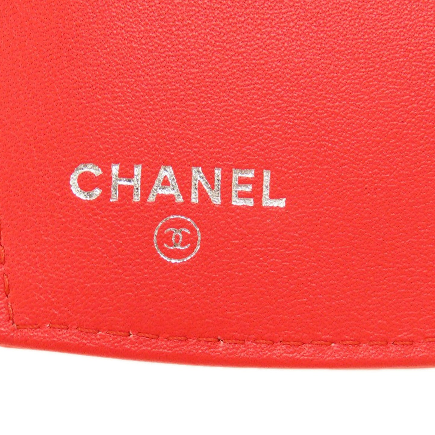 Chanel Coco Mark Red Leather Wallet Accessories