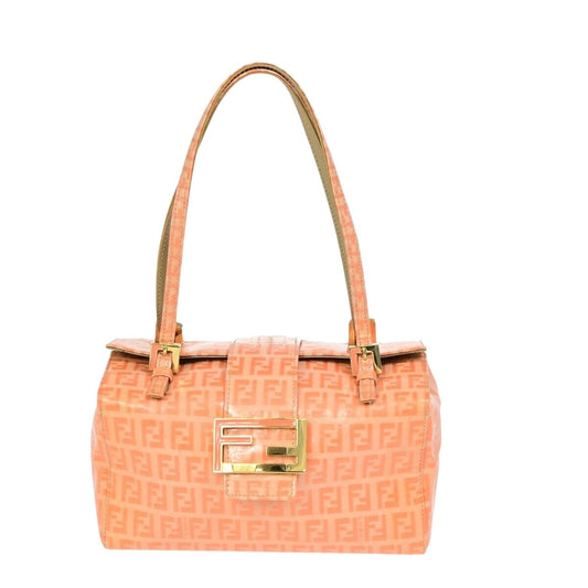 Fendi FF Orange Canvas Shoulder Bag