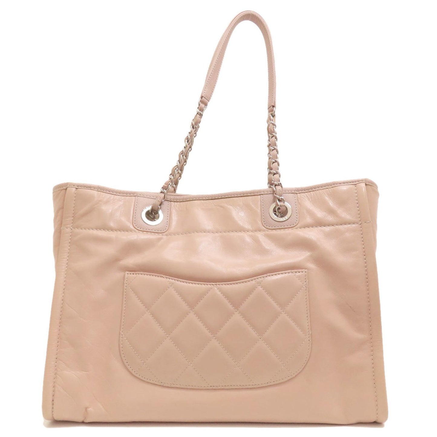 Chanel Deauville Pink Leather Tote Bag