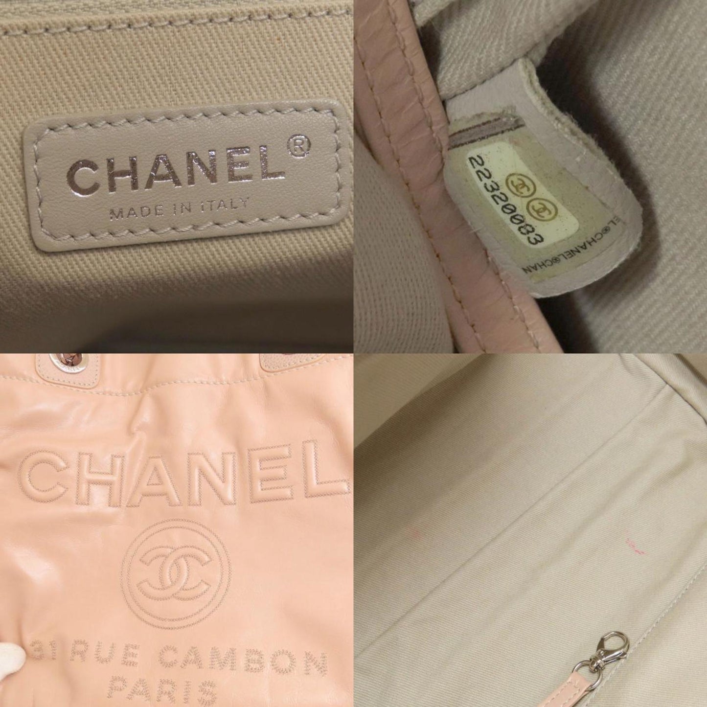 Chanel Deauville Pink Leather Tote Bag