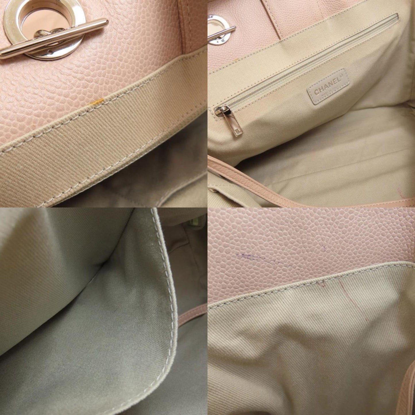 Chanel Deauville Pink Leather Tote Bag