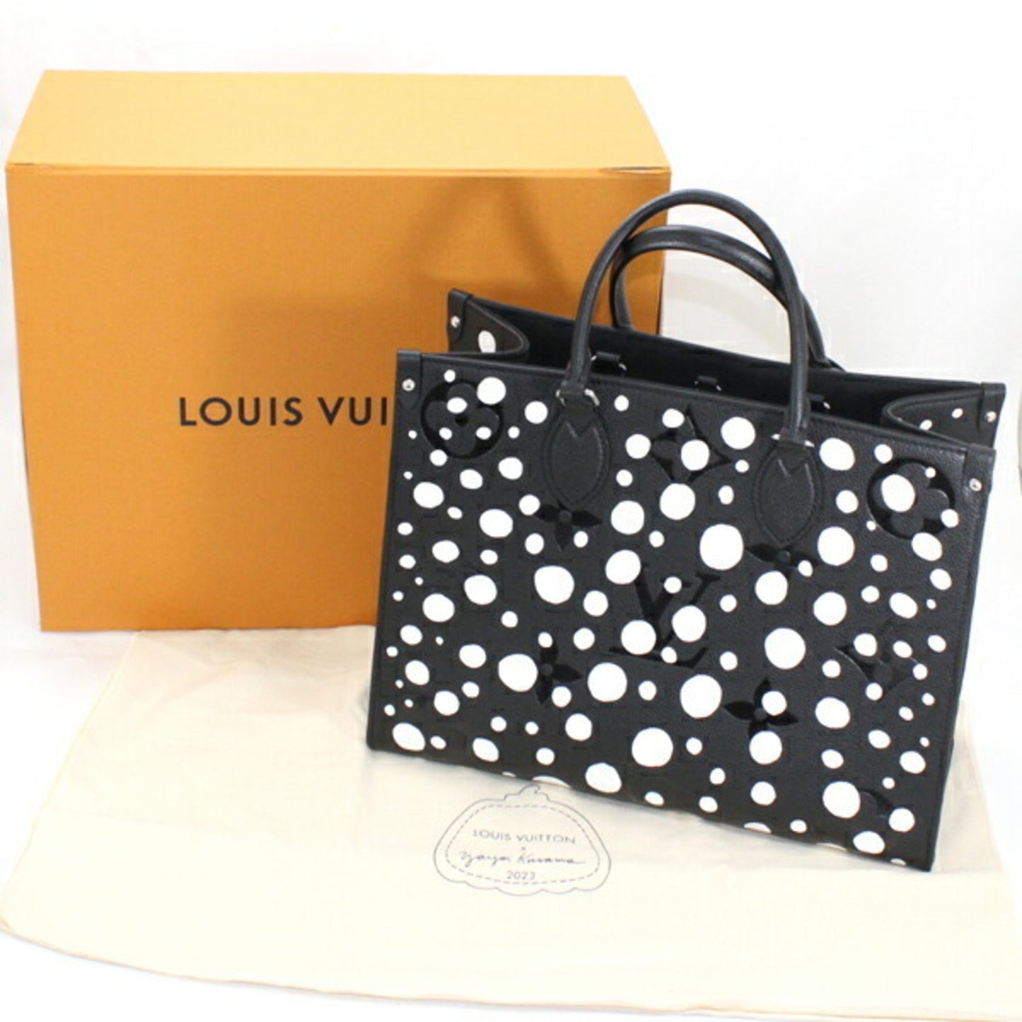 Louis Vuitton Onthego Black Leather Tote Bag