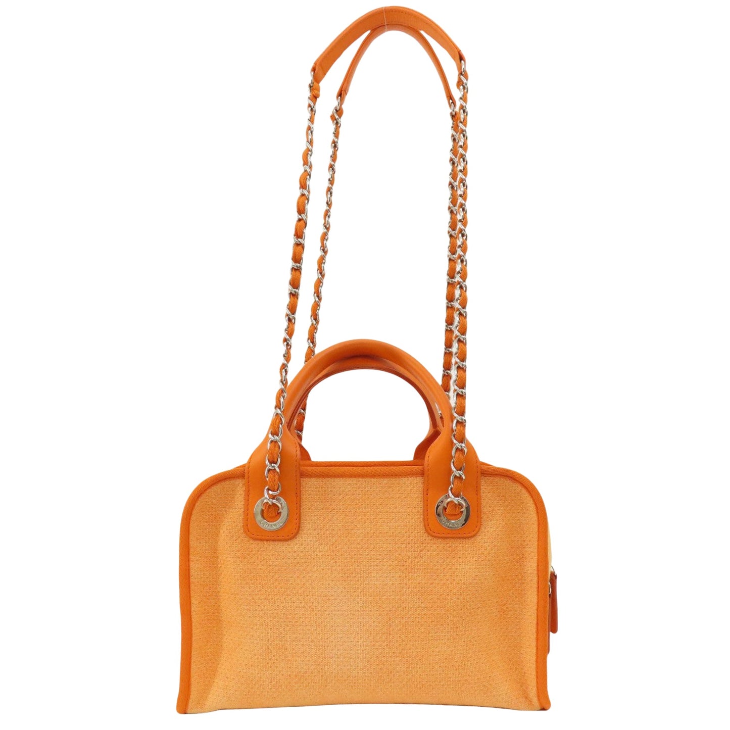 Chanel Orange Canvas Hand Bag