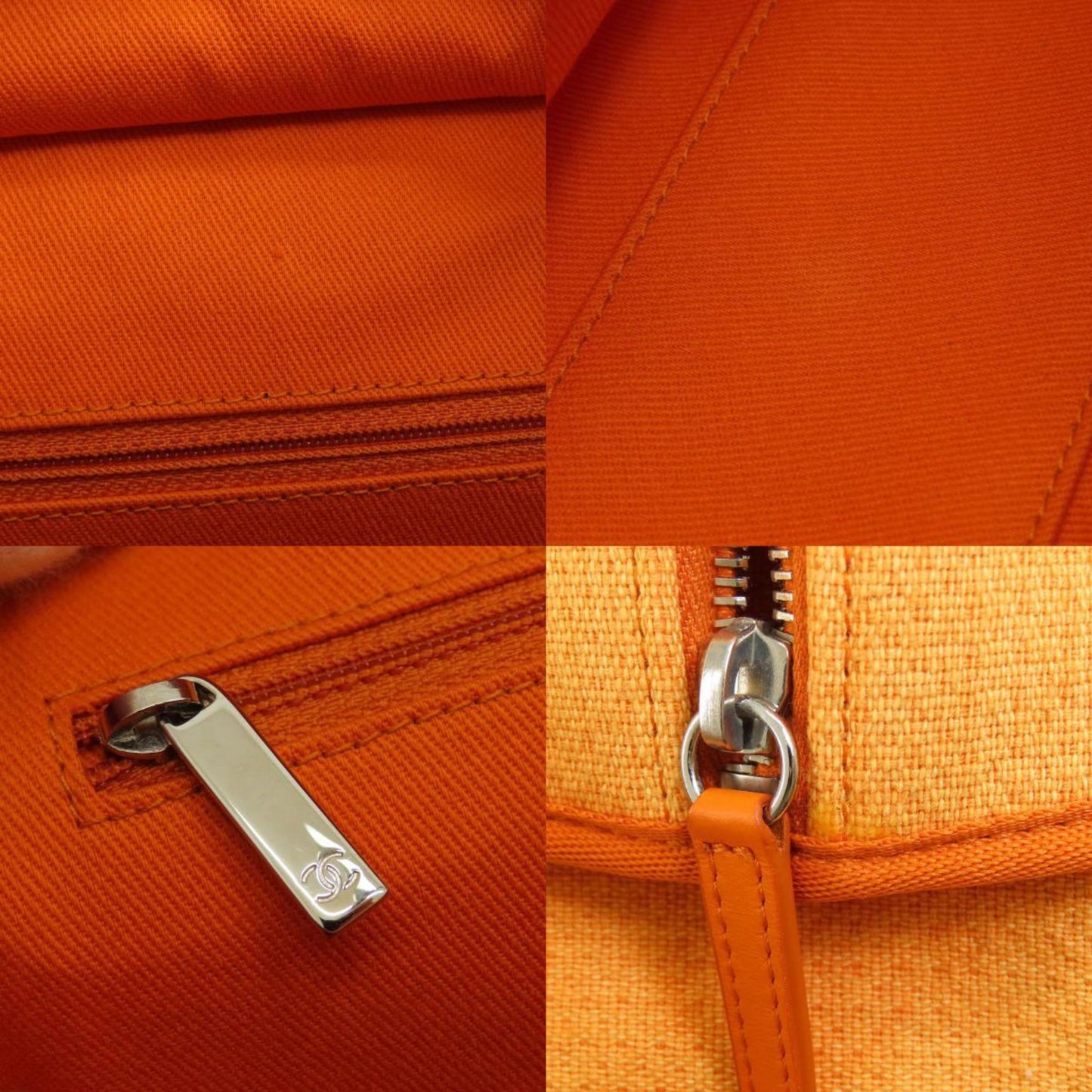 Chanel Orange Canvas Hand Bag