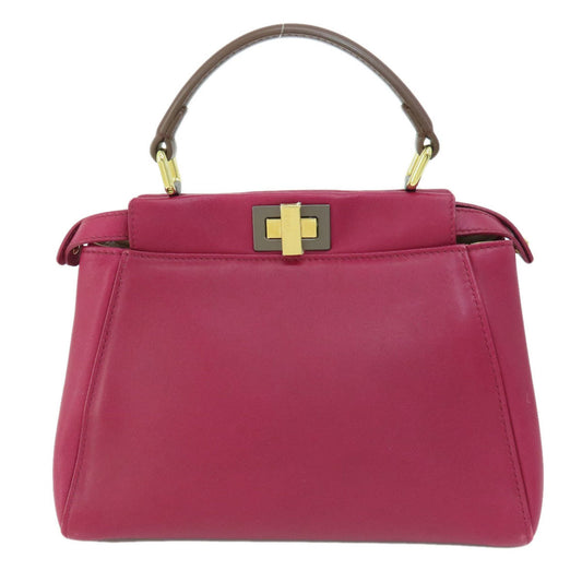 Fendi Peekaboo Purple Calfskin Hand Bag