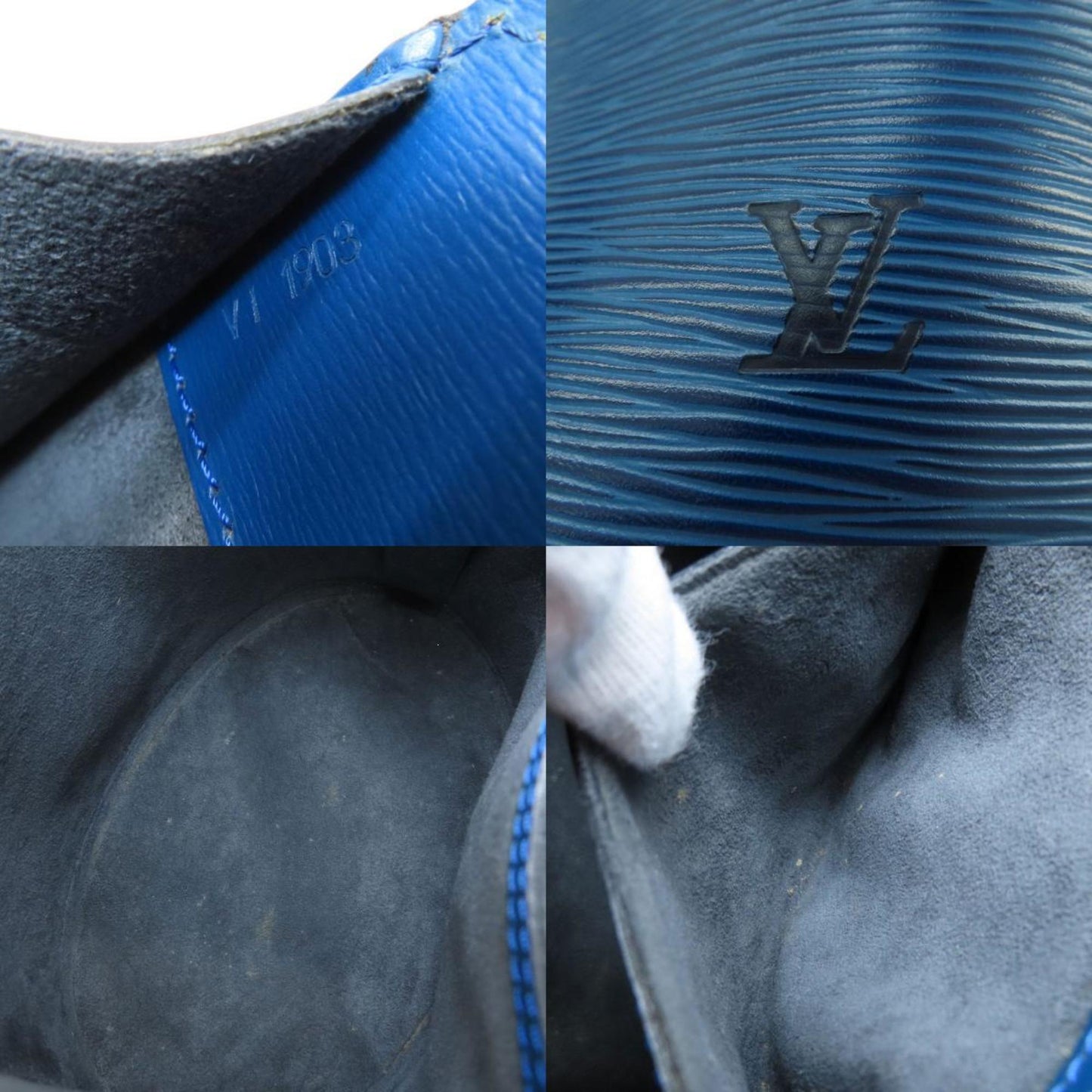 Louis Vuitton Cluny Blue Leather Shoulder Bag