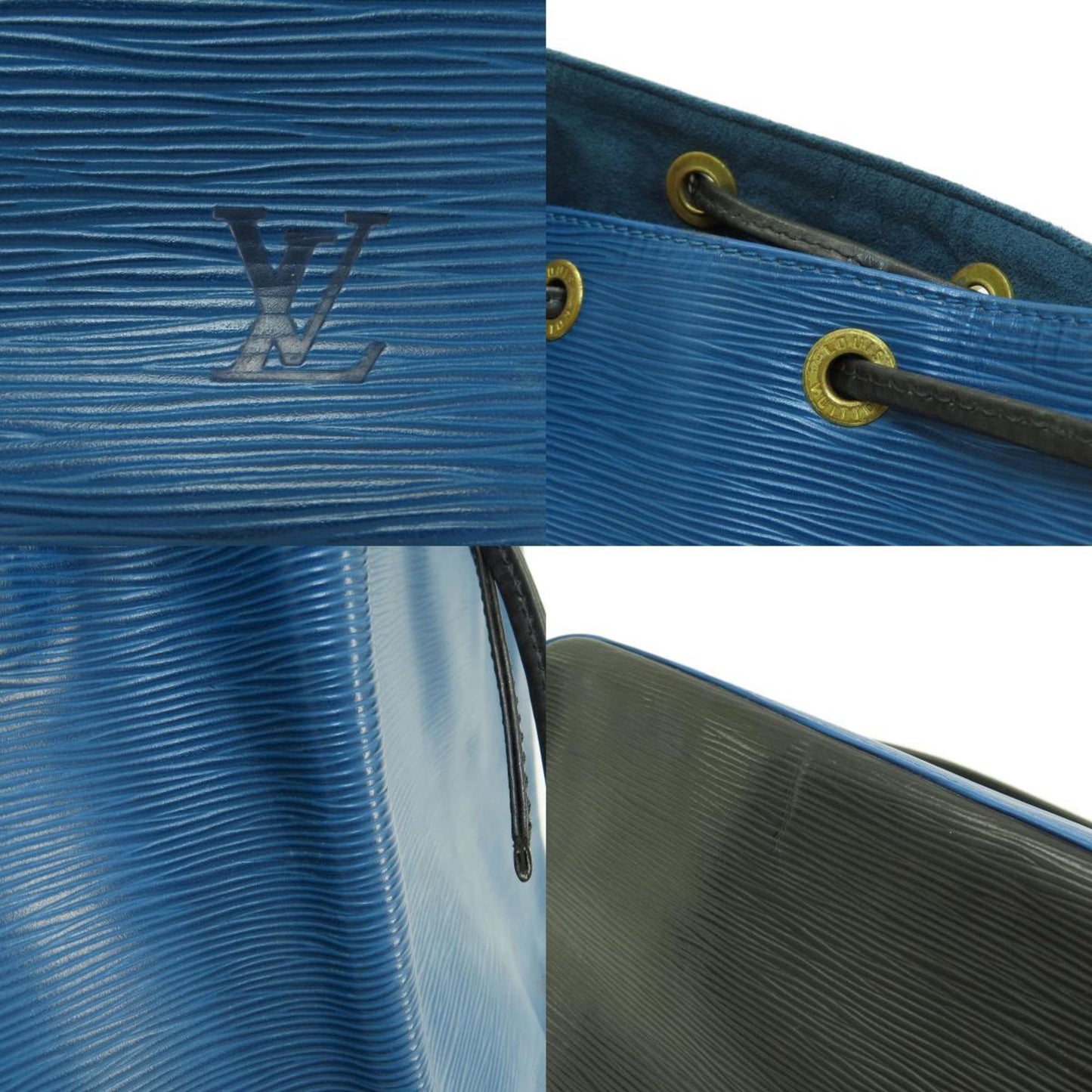 Louis Vuitton Petit Noé Blue Leather Shoulder Bag