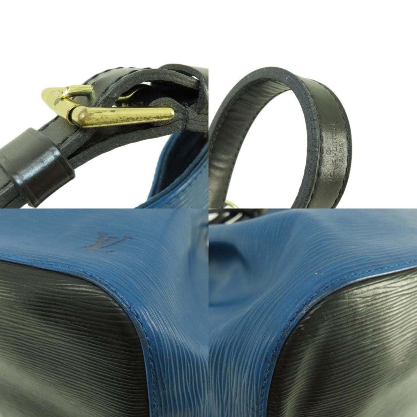 Louis Vuitton Petit Noé Blue Leather Shoulder Bag